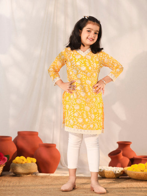 Girl's' Yellow Only Kurta